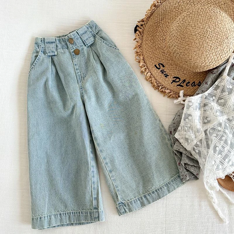 FAVMARTHA儿童夏季薄款长裤2025新款宝宝时尚百搭软牛仔裤休闲裤