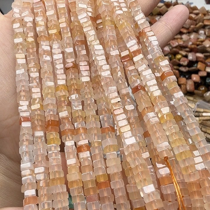 水晶珠宝半成品未镶嵌卡2×4金丝玉碎银子一条