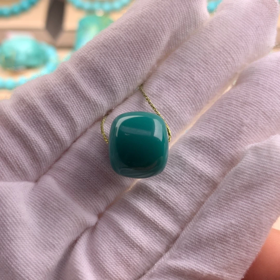 未镶嵌绿松石珠宝奇石14.6*13mm