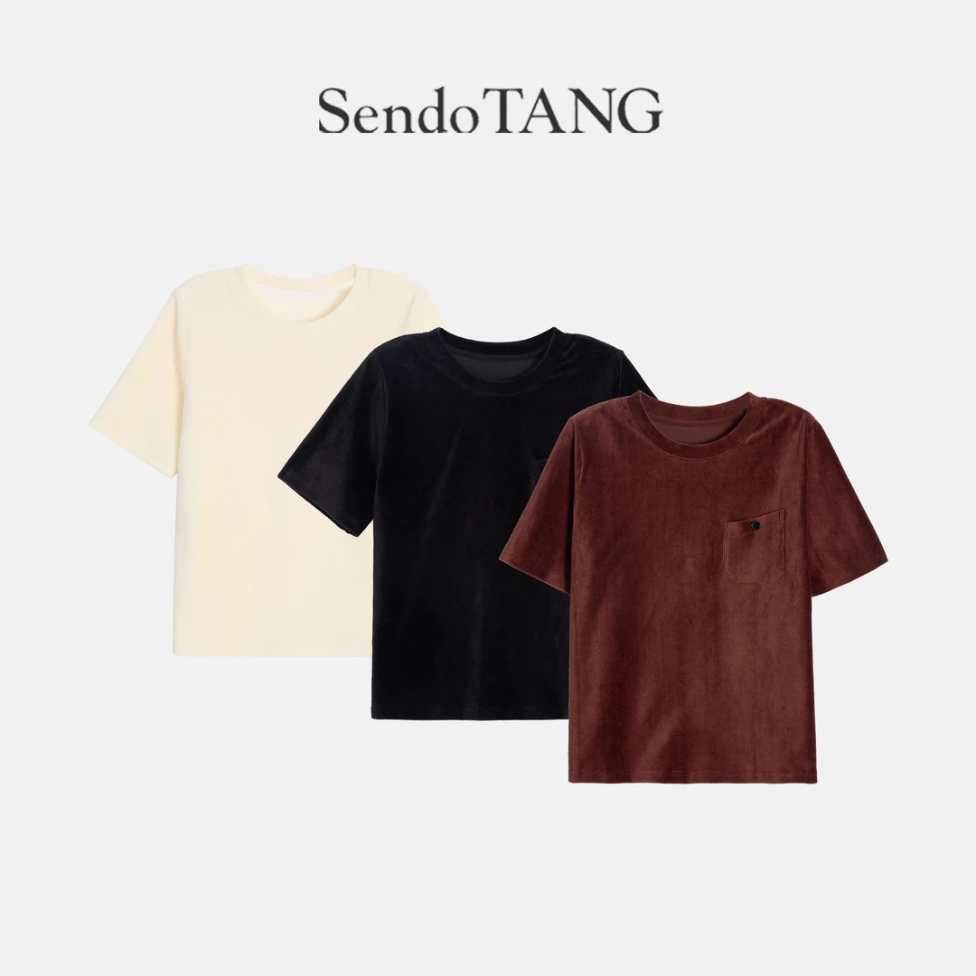 冬季短袖【不将就】胖多女装时尚新品圆领纯色宽松显瘦打底衫