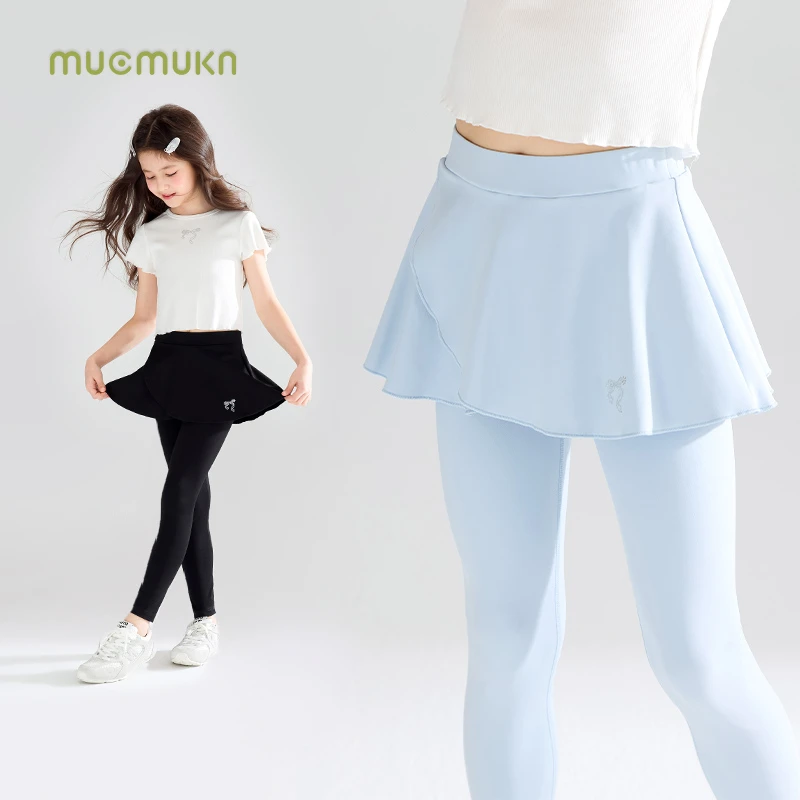 四面高弹春夏假两件裙裤打底裤速干舞蹈裤子女童M51XK3532