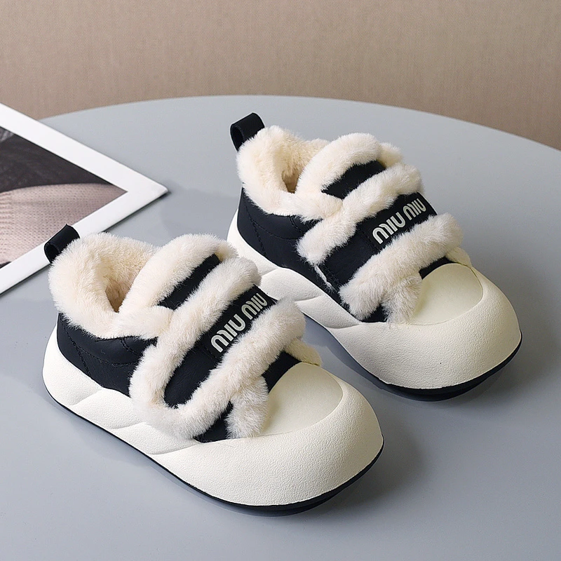 ABC女童加绒加厚子棉鞋大小女孩棉雪地保暖冬季新款中大儿童板鞋