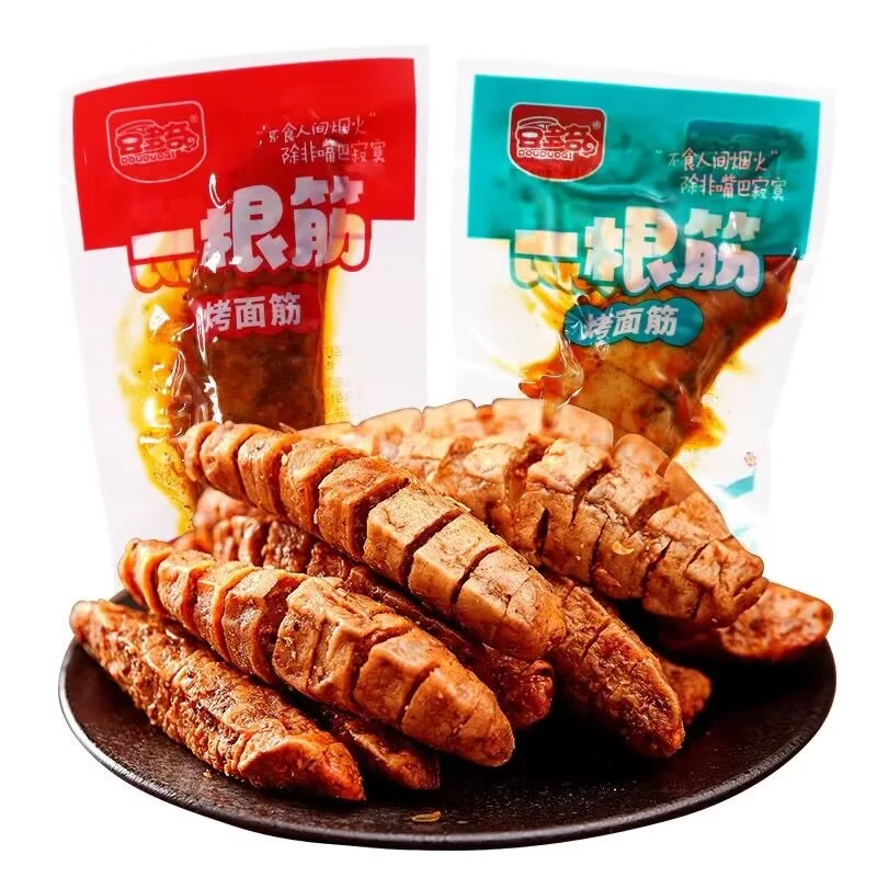 豆多奇香辣烧烤烤面筋素肉豆干大面筋即食豆卷办公室休闲解馋零食