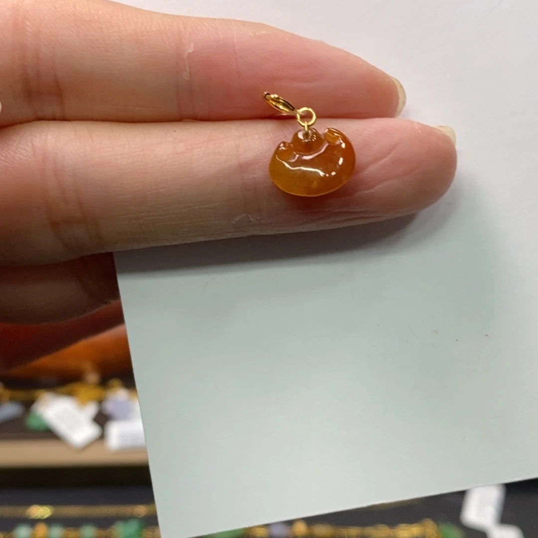 翡翠颈饰18K金镶嵌净货13910