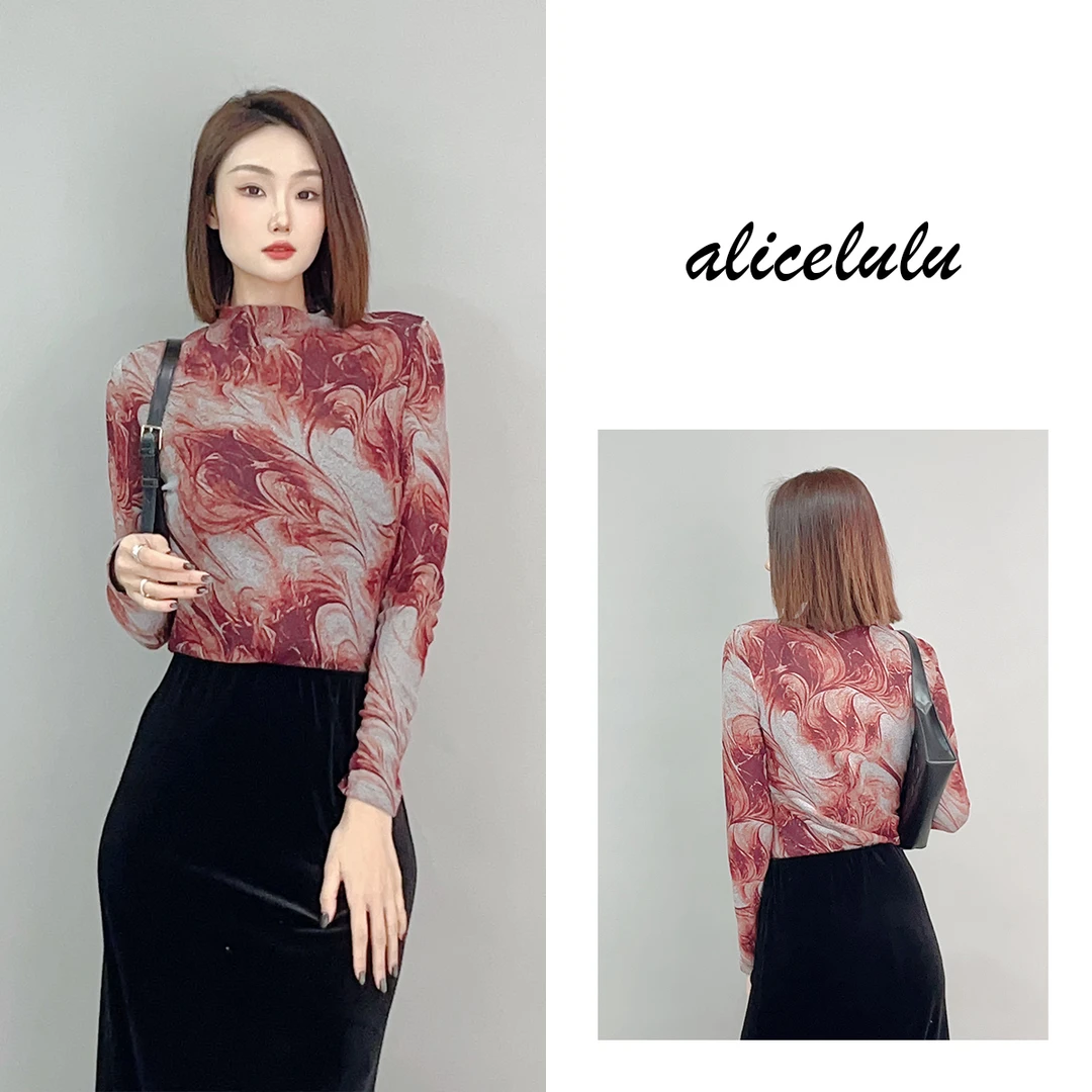 5 ALICE “柔情岁月”衬衫 铁锈红 弹力显瘦 S2141767L