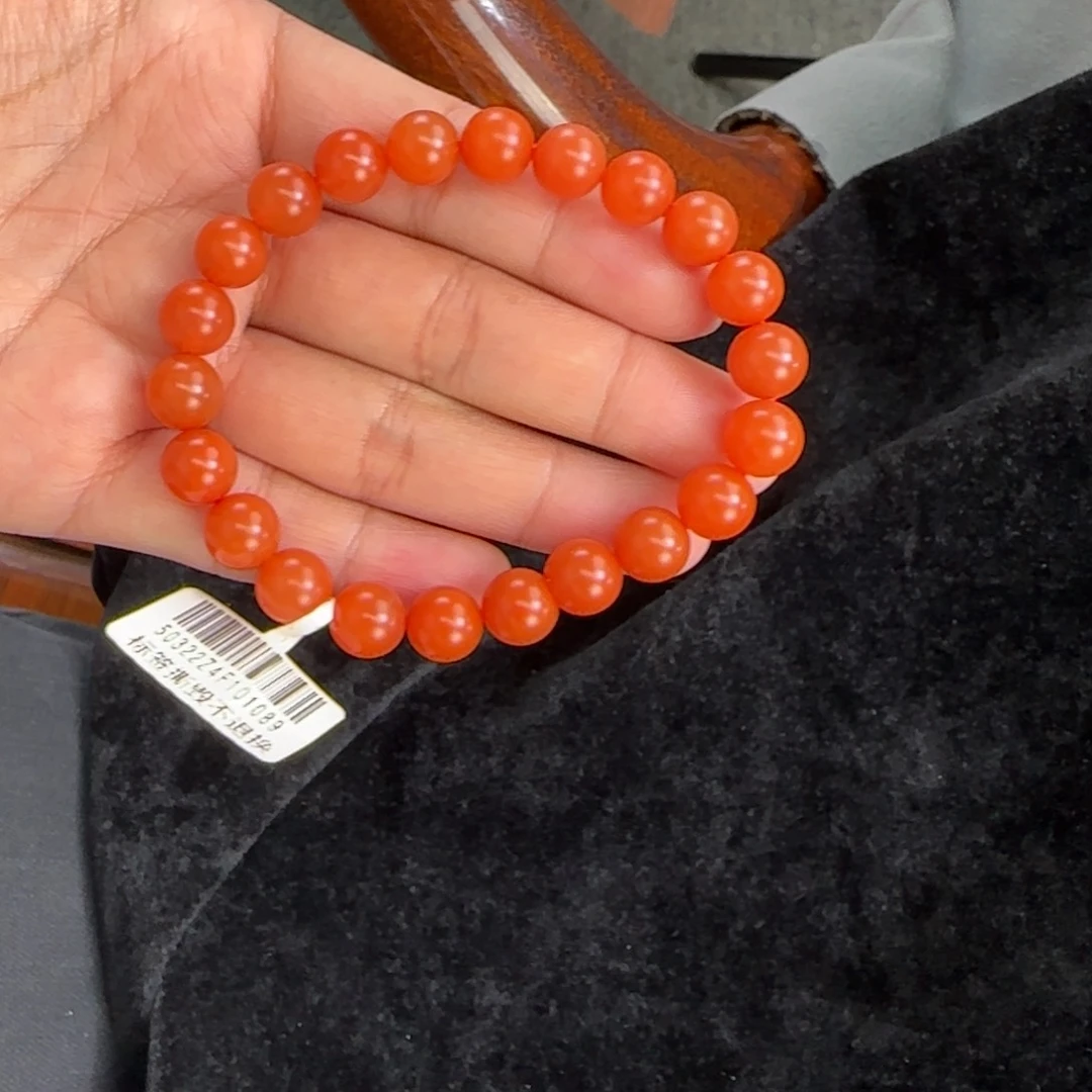 南红玛瑙手串未镶嵌原矿无优化大水沟8mm单圈