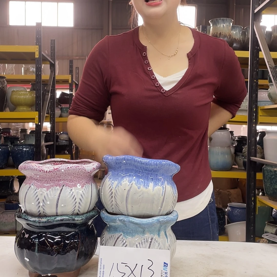 宜兴紫砂粗陶花盆15/13