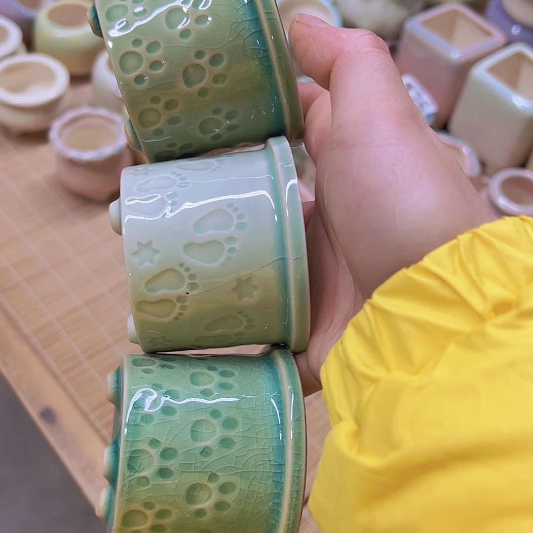 红陶陶瓷花盆当场满12包邮