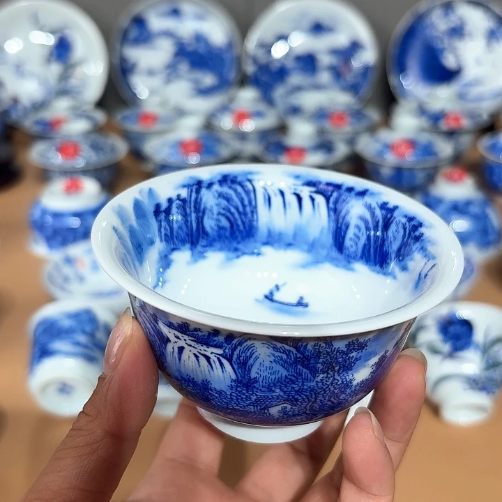 景德镇纯手工手绘压手杯