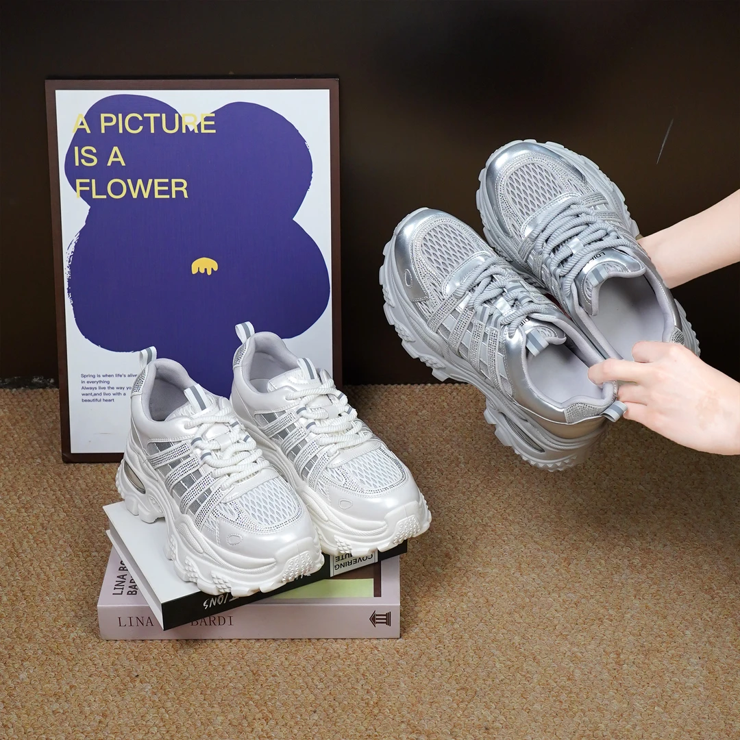 六六 | 松糕鞋单网增高鞋女2025夏新款镂空透气百搭气垫轻便休闲