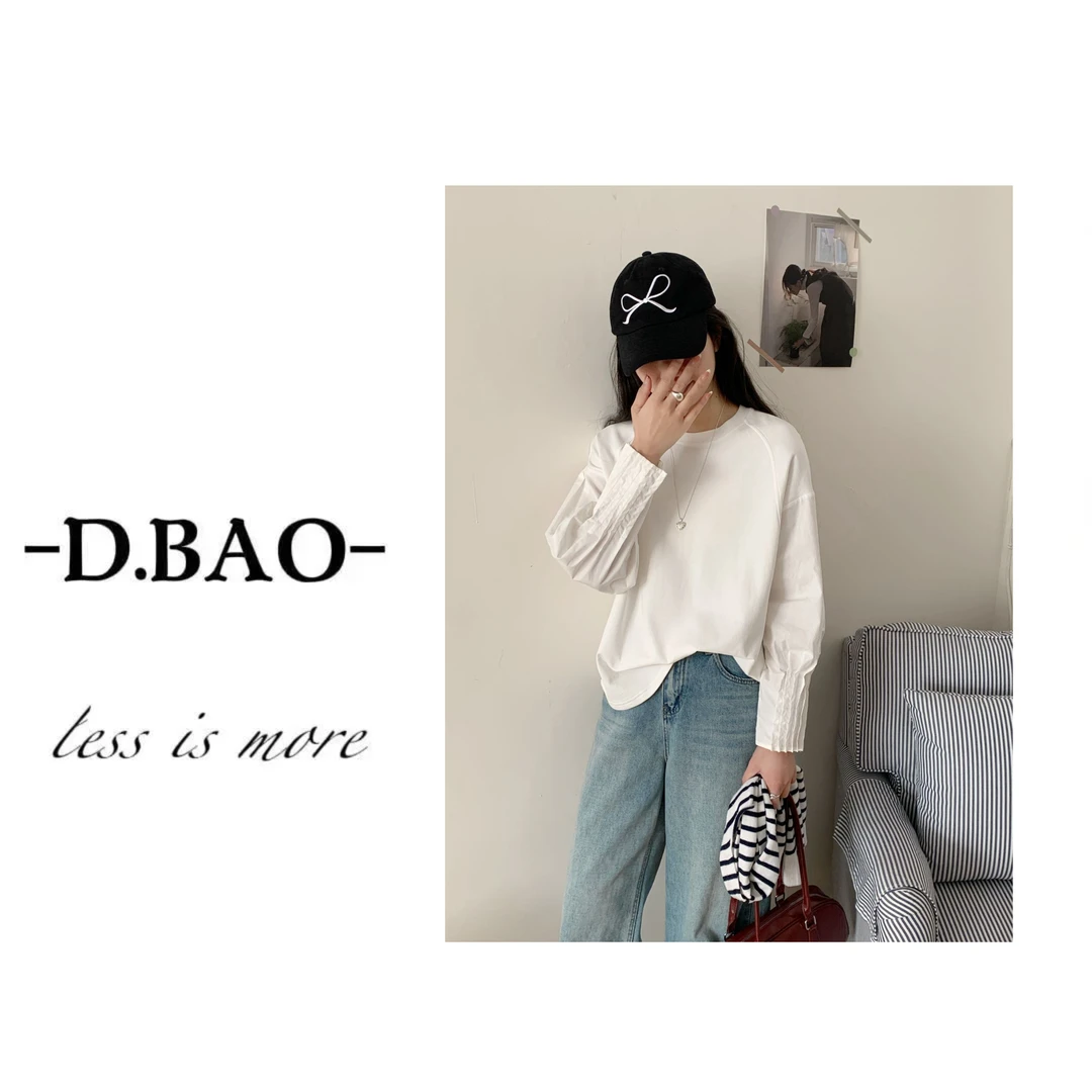 X'JIE-「东大门あ风琴袖Tee」韩单！春夏褶皱设计感时尚衬衫010-A1805