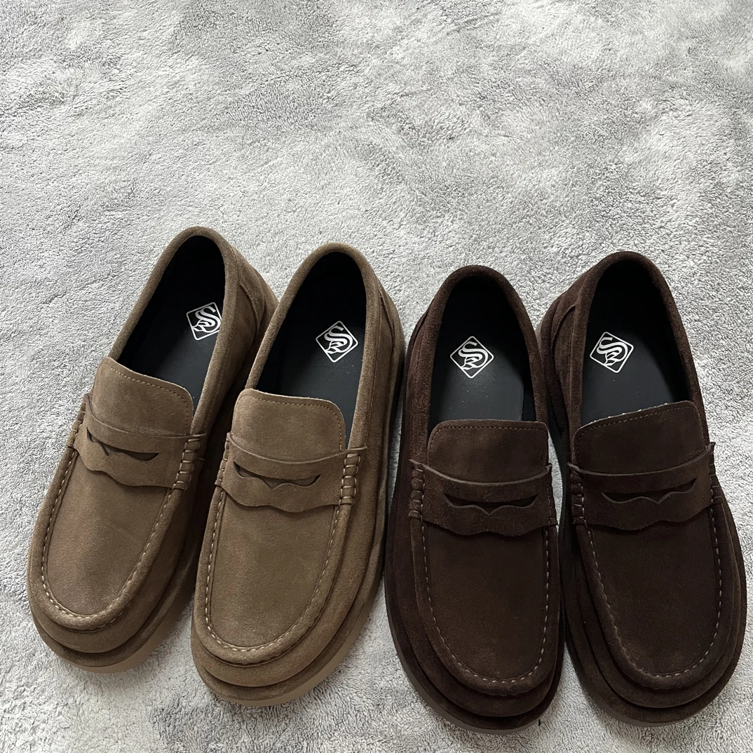 广州男士休闲一脚蹬单鞋套筒春秋休闲鞋平跟休闲皮鞋复古