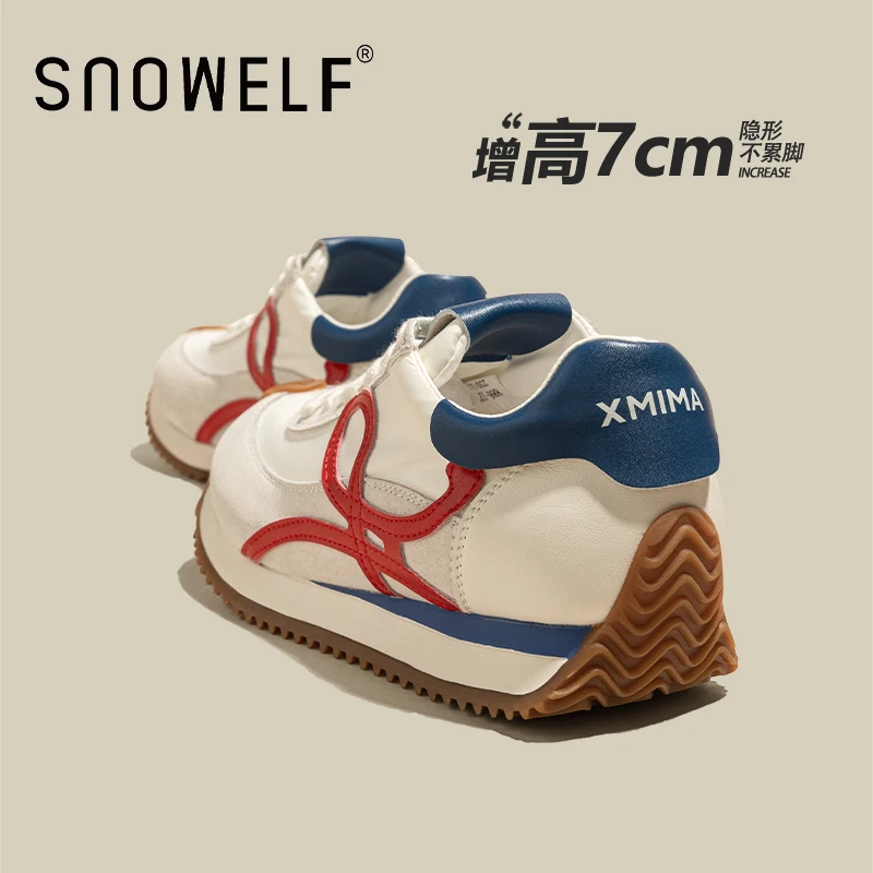 休闲厚底德训鞋透气增高鞋女2025新款夏季轻便运动阿甘鞋老爹鞋子