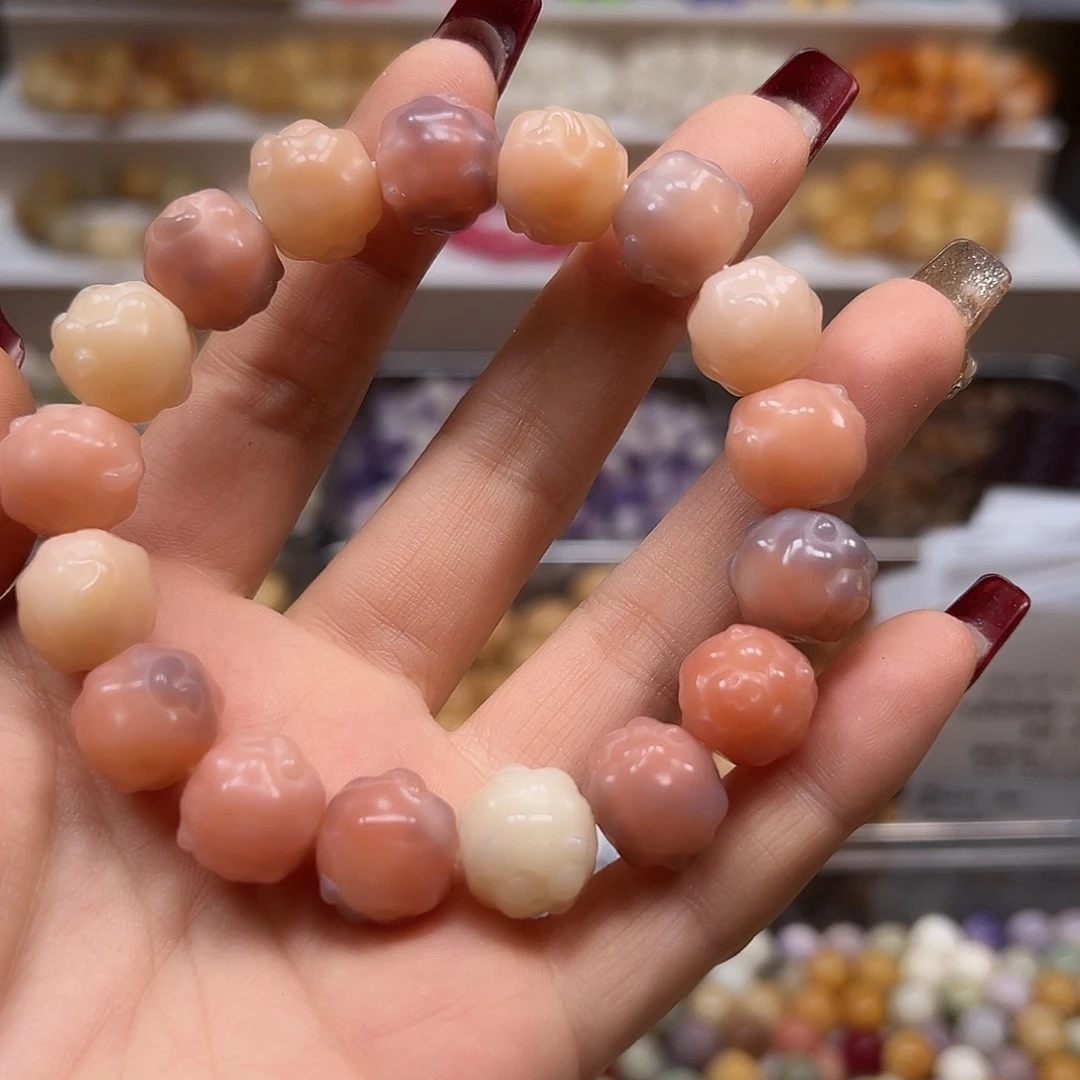 手串菩提根/象牙果卡14粉紫羊头1条