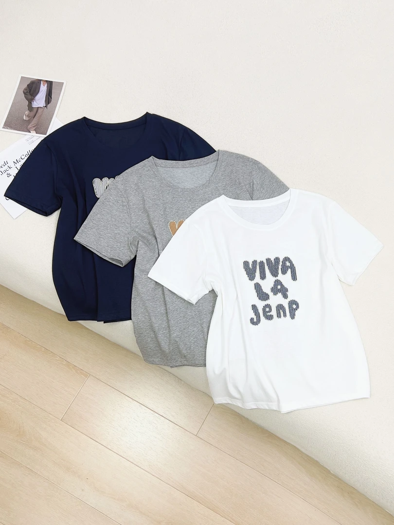 【女王洛克】韩版休闲简约减龄百搭圆领短袖t恤洋气衣服女LK81924