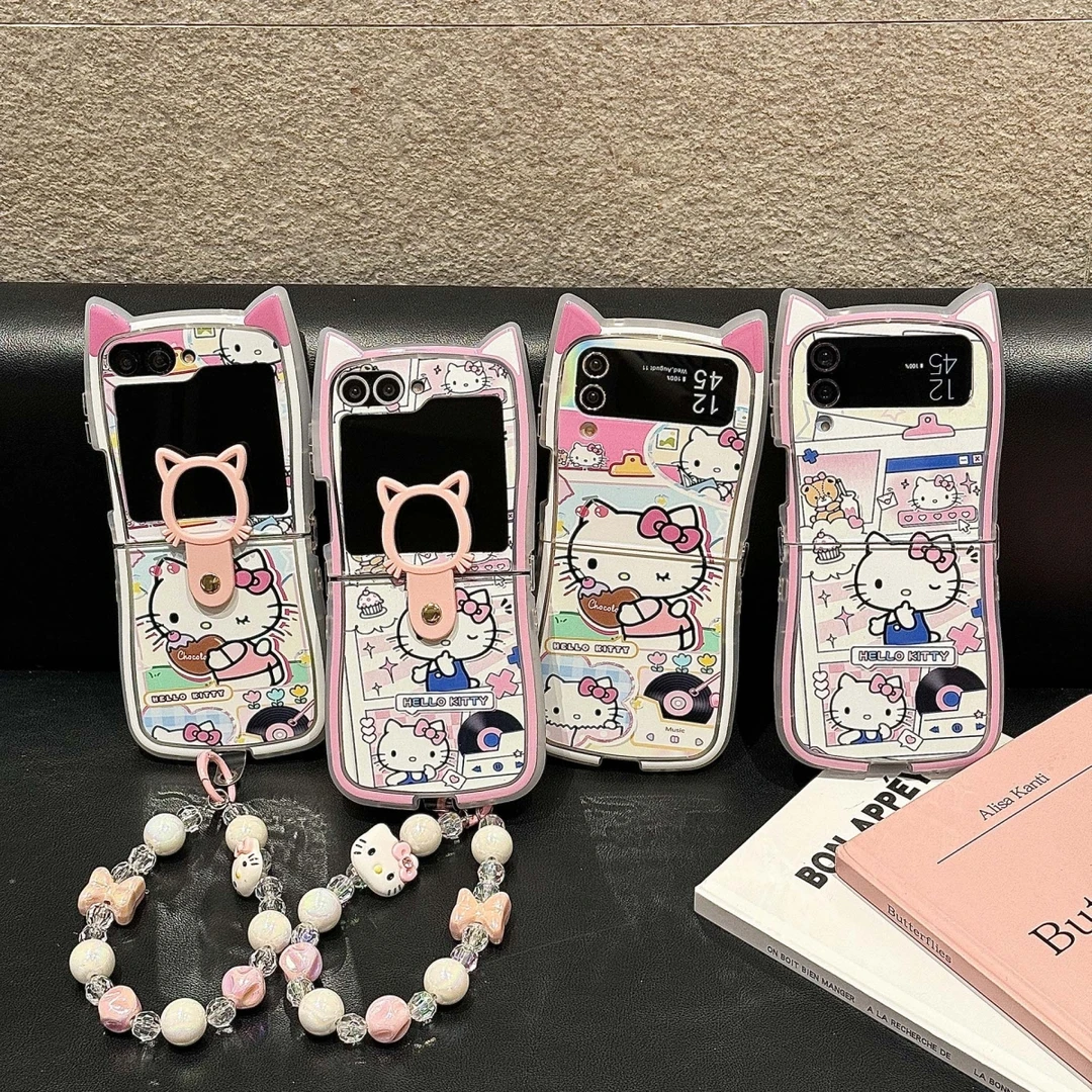 音乐风KT猫适用于三星zfli手机壳新款zfli5女款卡通可爱zfli3全包