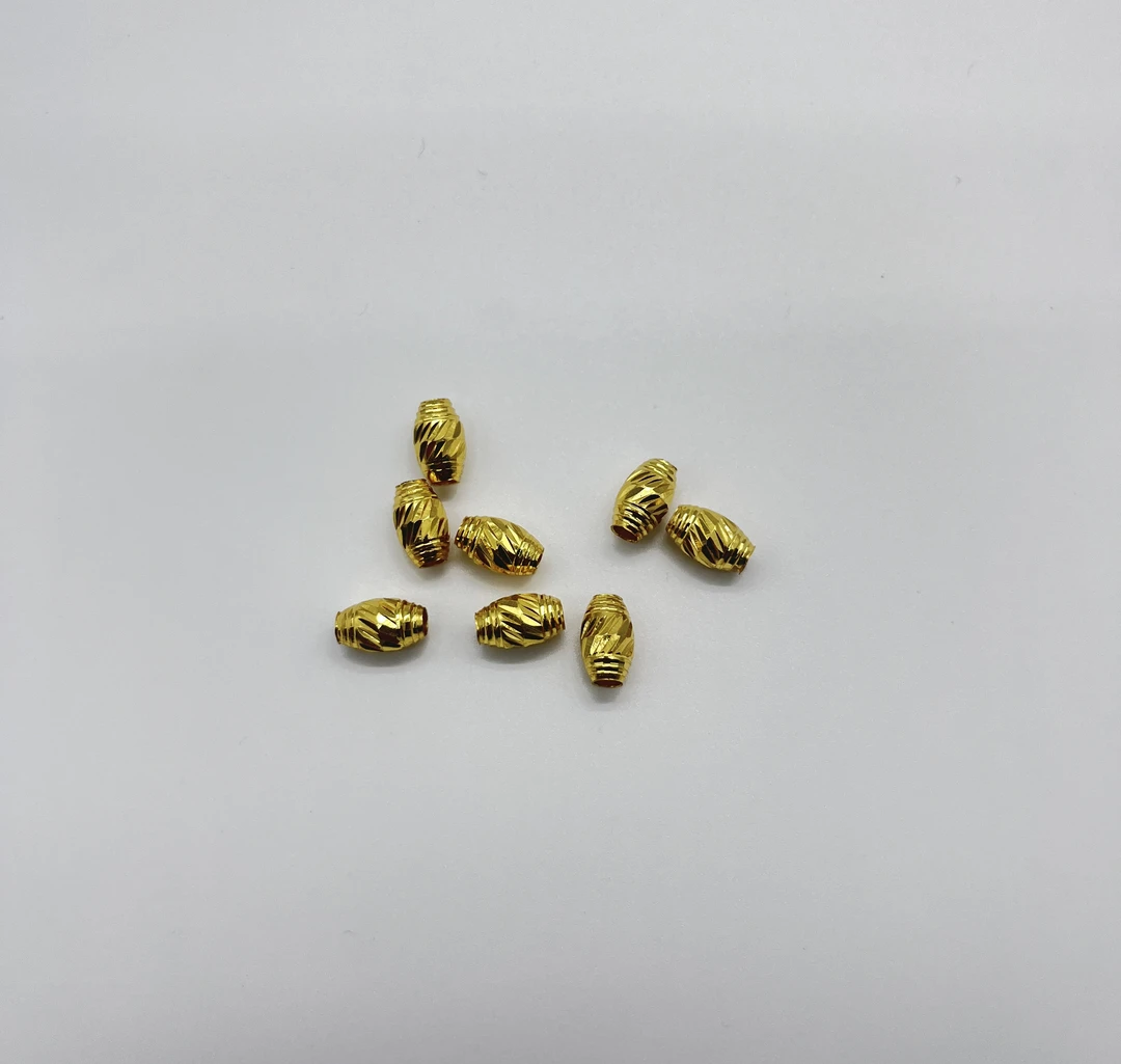 18K 斜纹橄榄珠10x6mm配件DIY 【拍10赠1】