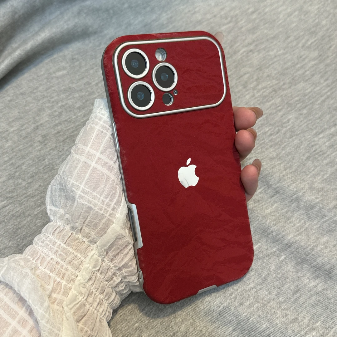 雪山绒布适用iPhone16手机壳新款苹果15promax新年红色14/13全包