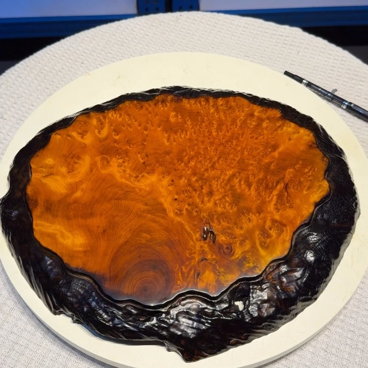 香榧木大漆工艺干泡台