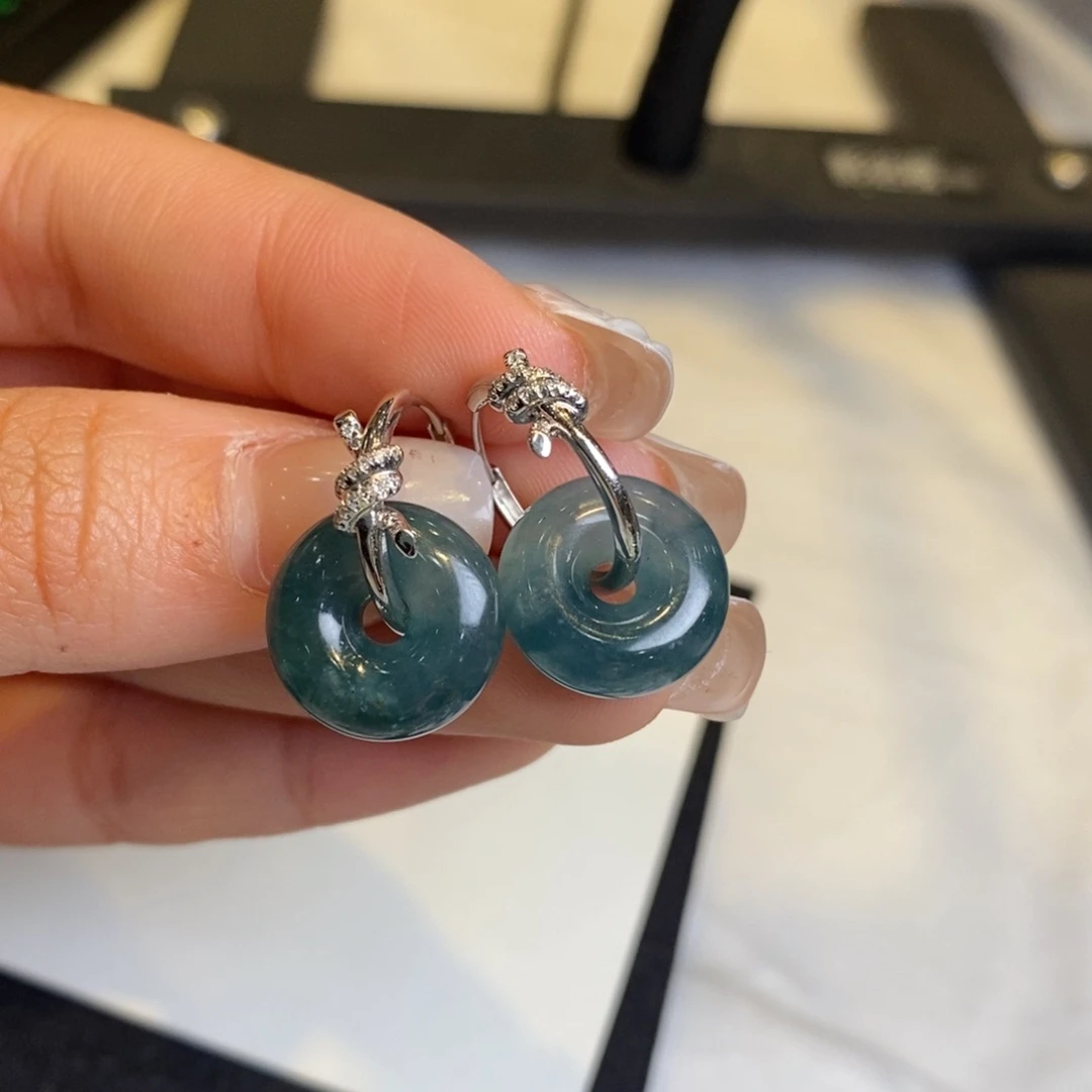 翡翠耳饰18K金镶嵌设计款耳包2980➕甜甜圈2888