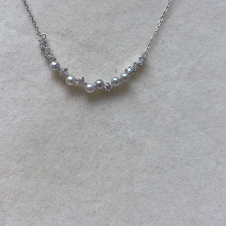 银S925镶嵌海水珍珠项链