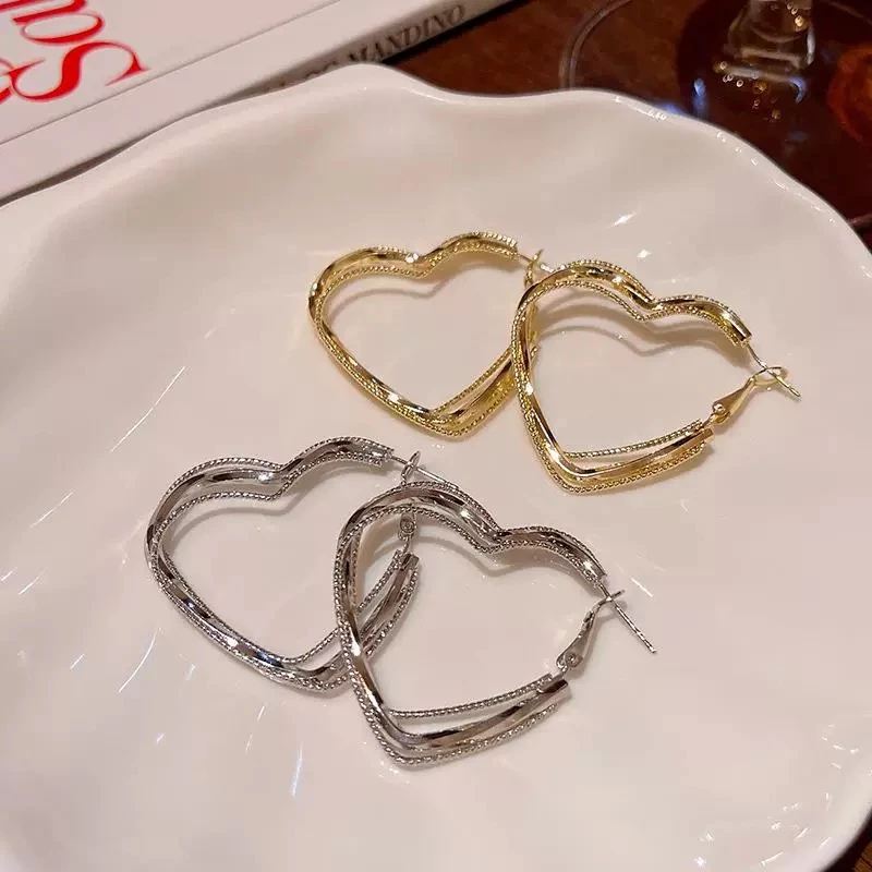 合金耳饰 金色几何形欧美女耳环素款时尚轻奢耳圈夸张1835