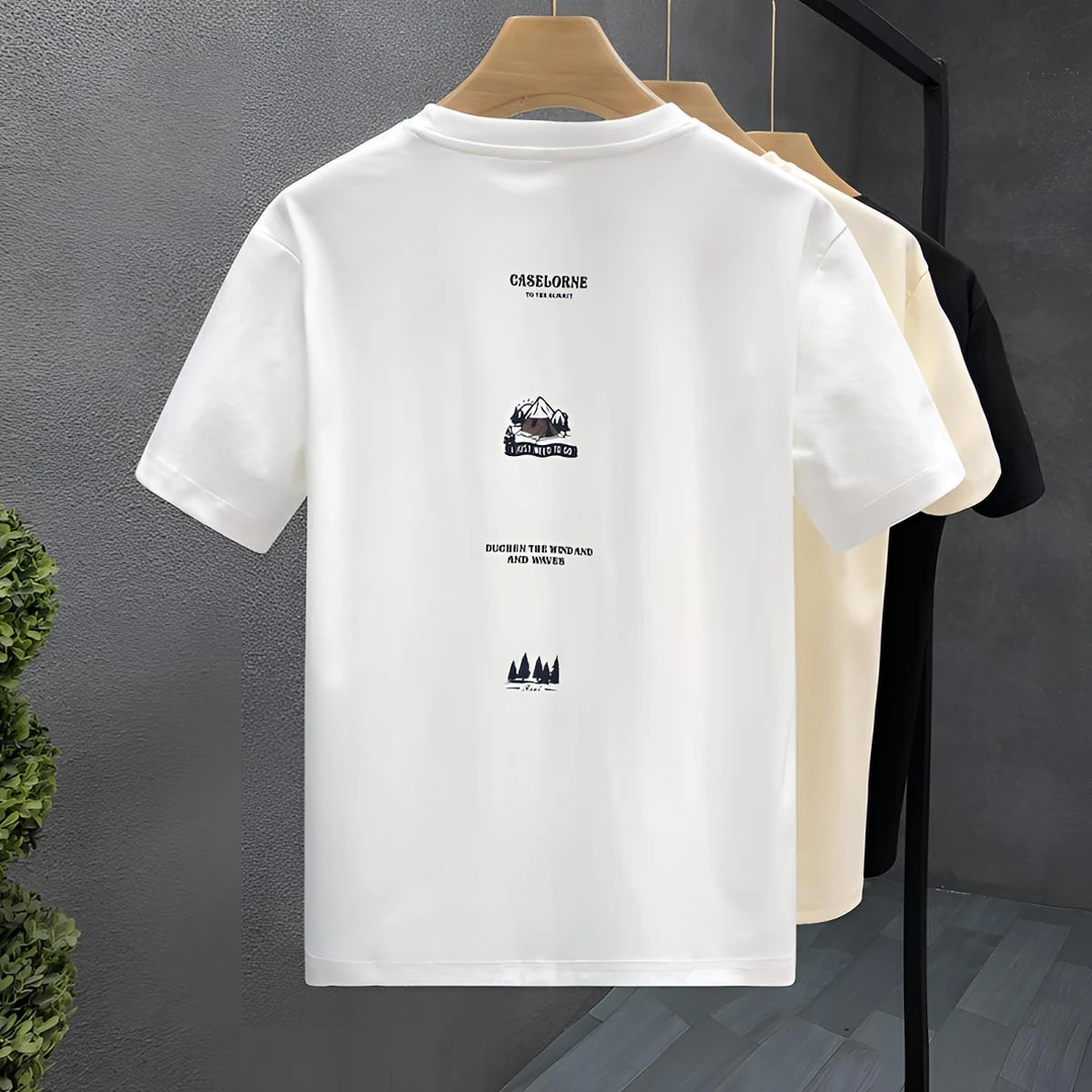 简约小男士短袖t恤2025年夏季新款男生百搭青年男装圆领上衣半袖