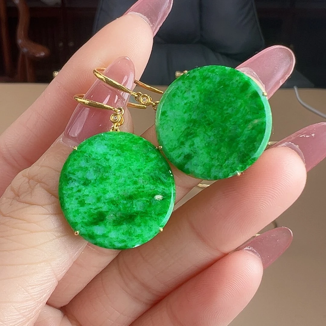 翡翠18K金镶嵌耳饰耳饰固定链接勿拍