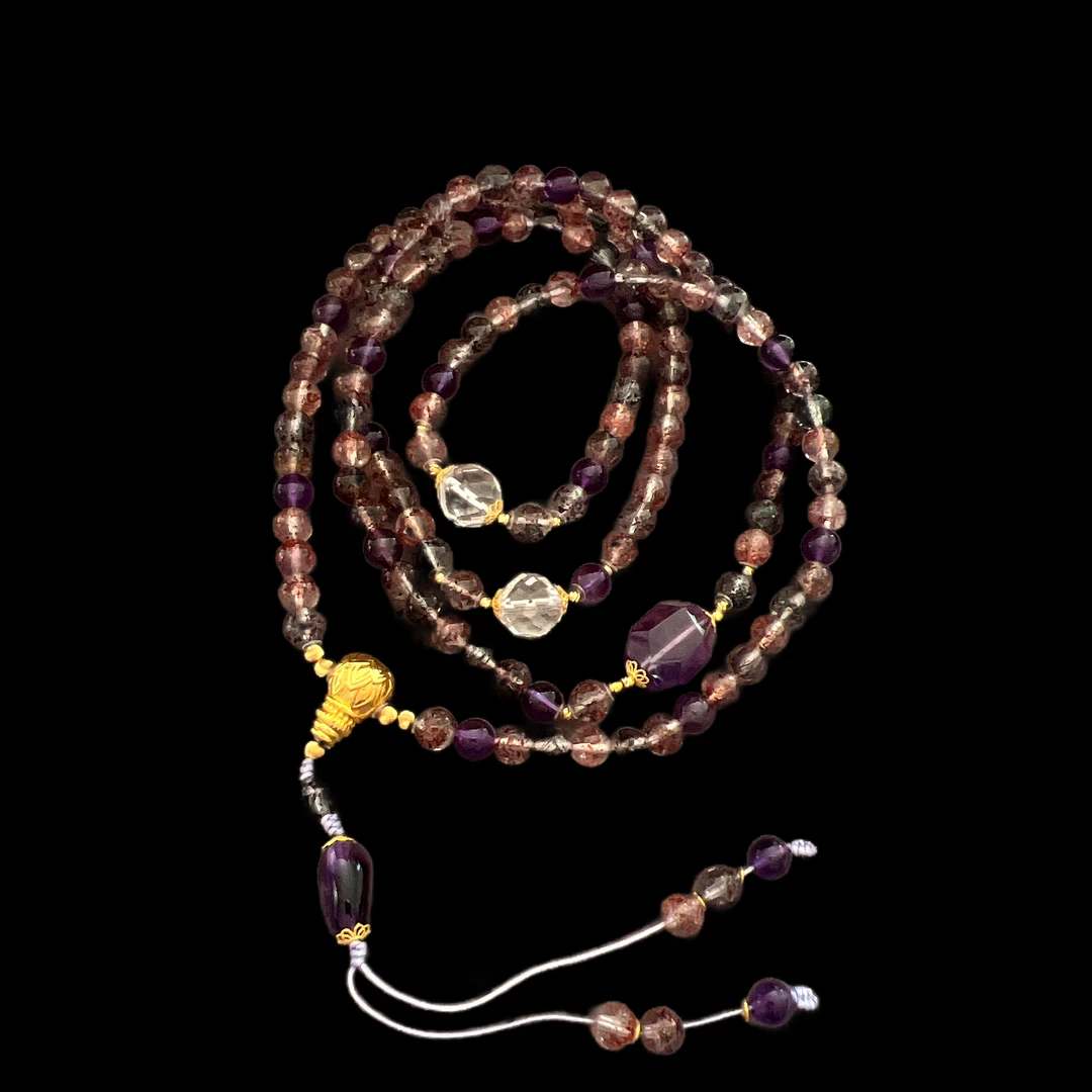 V6137 发晶18K项链多样性发一