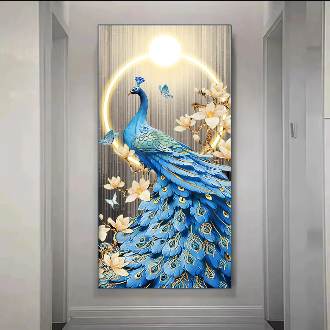 玄关画【吉祥富贵】9001晶瓷镶钻装饰画