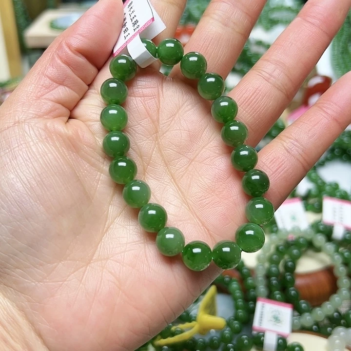 和田玉（碧玉）手链未镶嵌鸽*