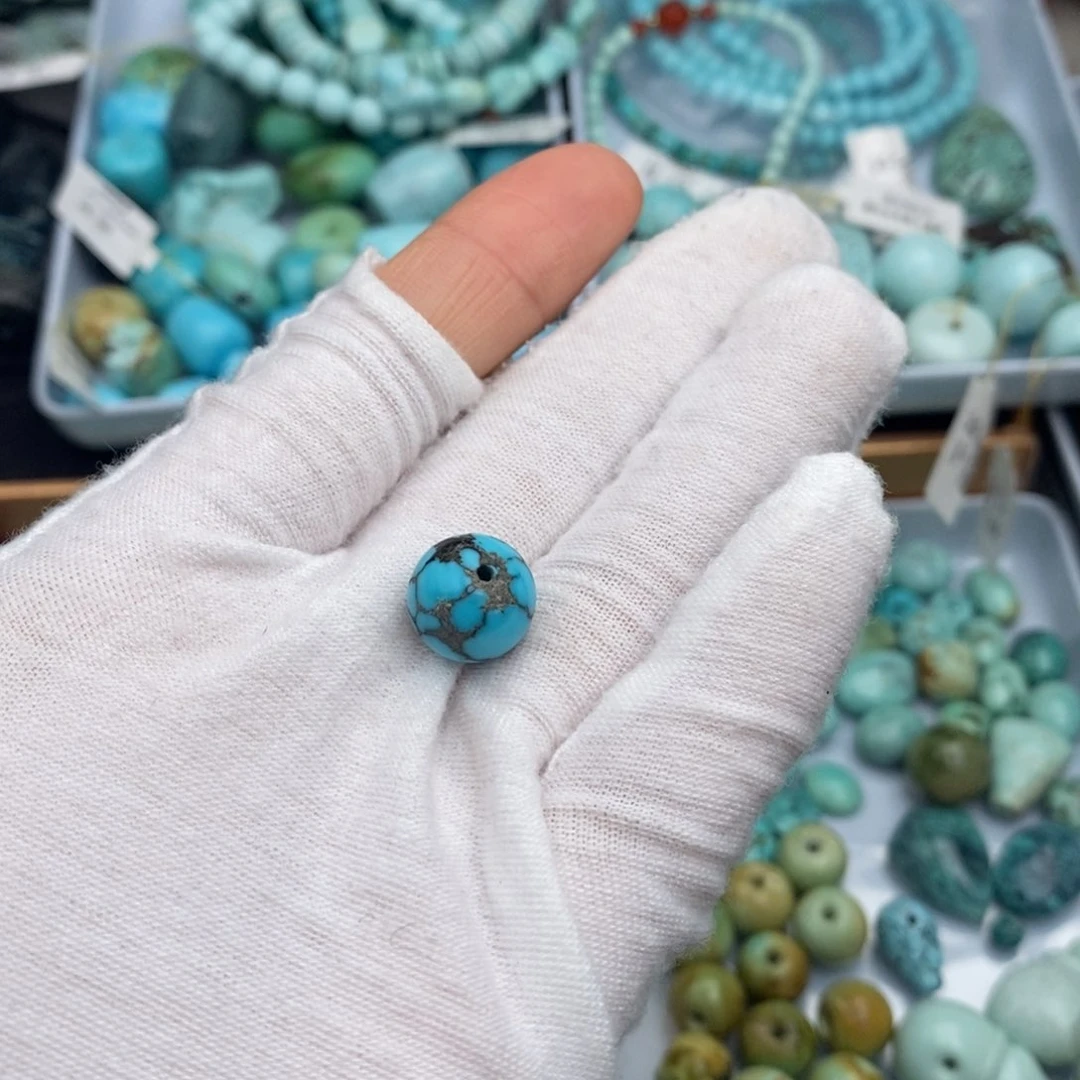 未镶嵌绿松石卡11.7圆珠