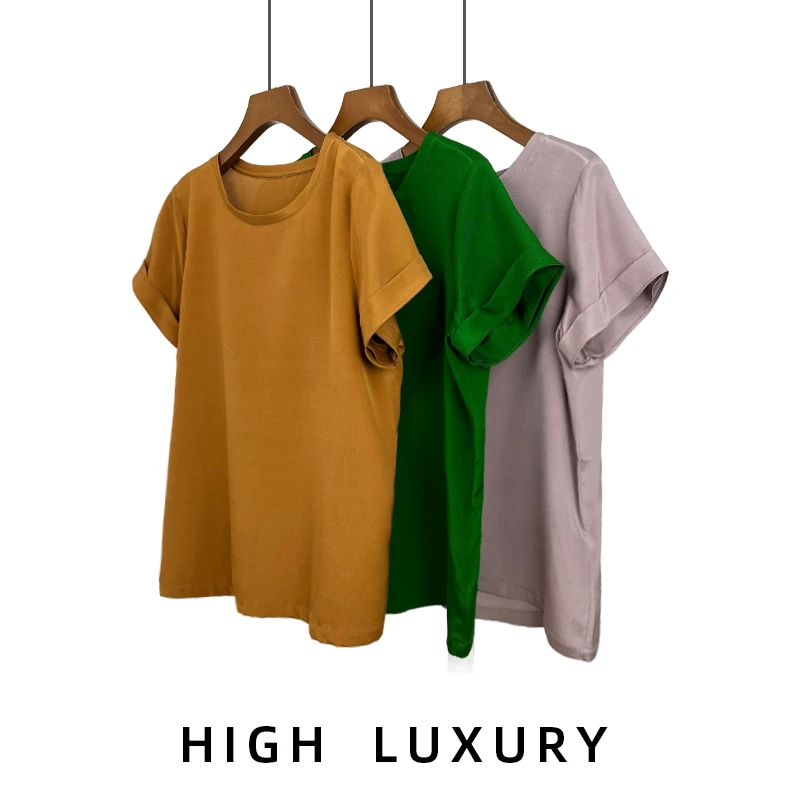 纯外单宽松夏季纯色百搭小众重皱上衣（230499）20437