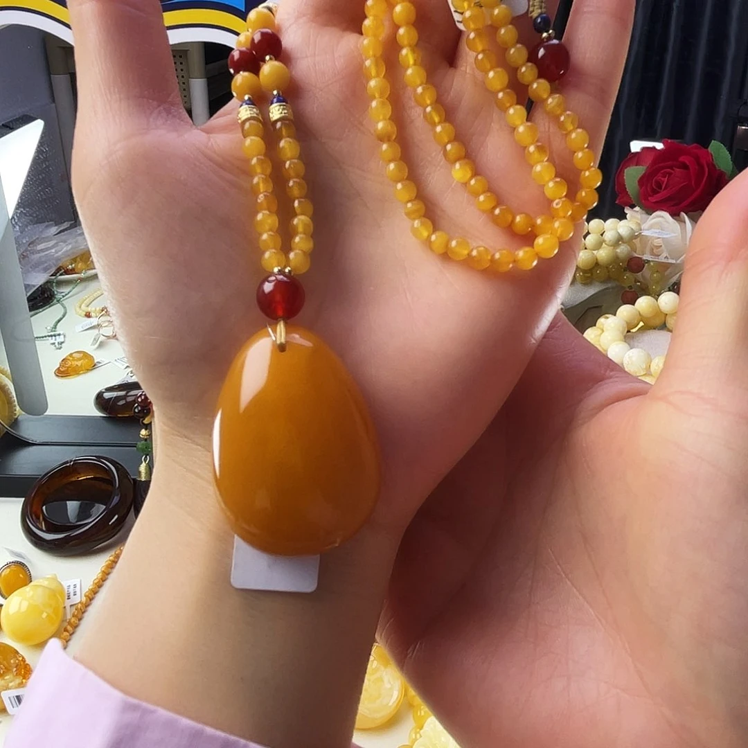 未镶嵌颈饰琥珀蜜蜡套装