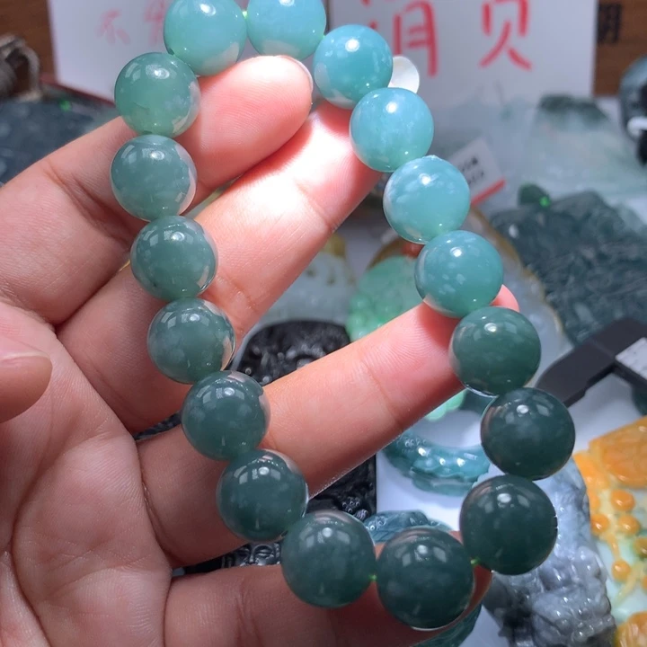 翡翠颈饰未镶嵌保真天然A货翡翠