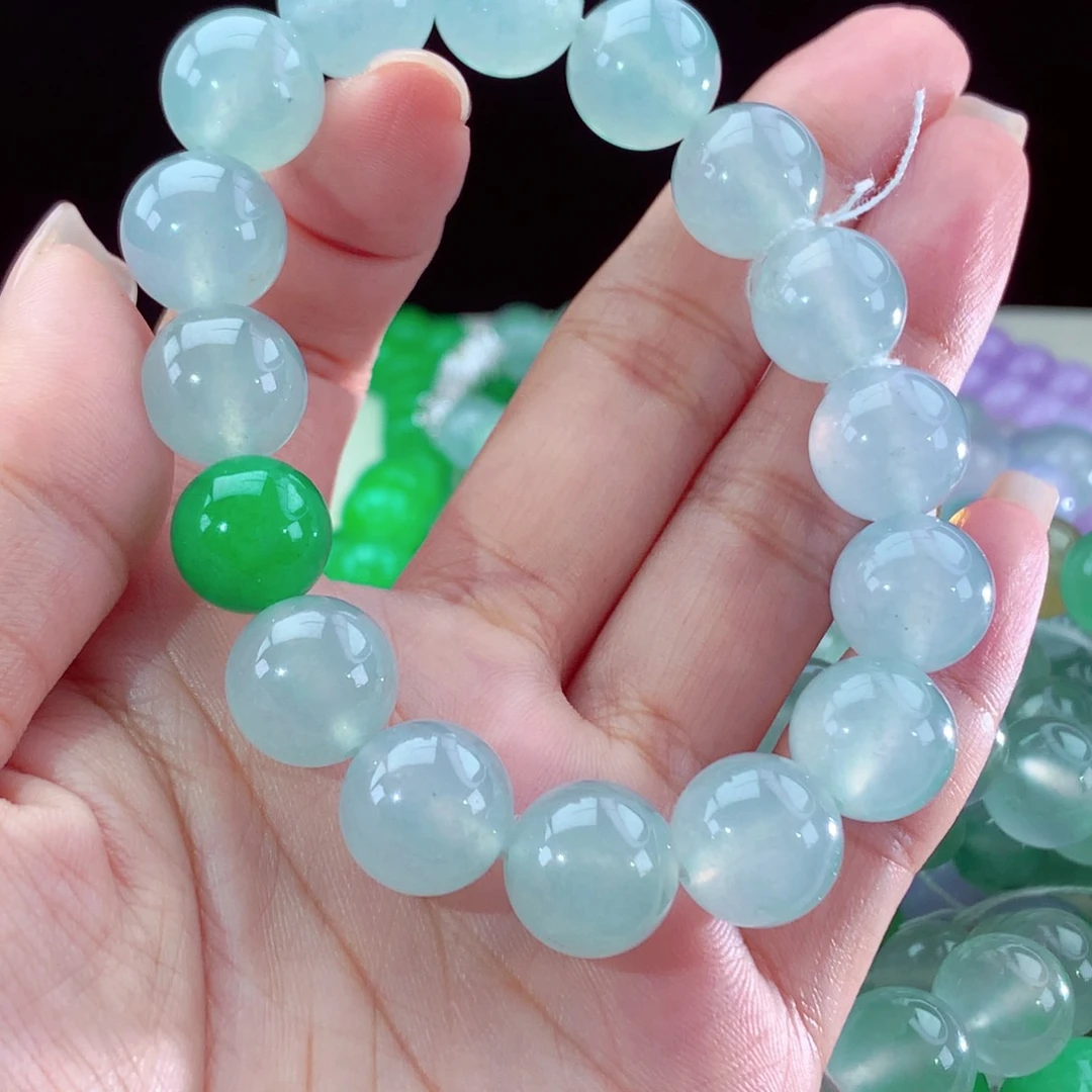翡翠手串未镶嵌天然翡翠缅甸a货冰种手串