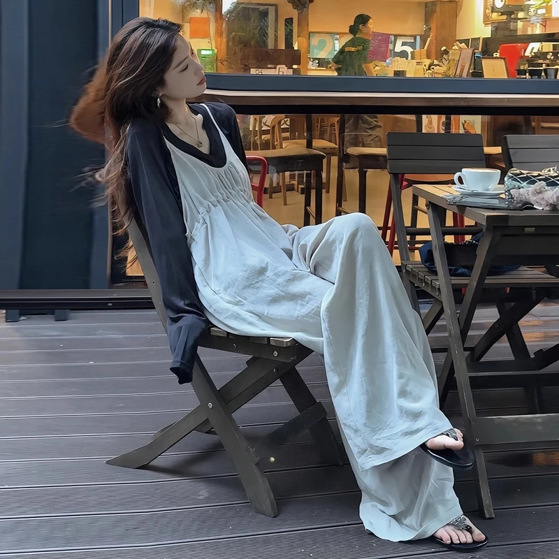 2025早秋新款孕妇装女爆款洋气背带裤网红气质大码休闲慵懒风套装