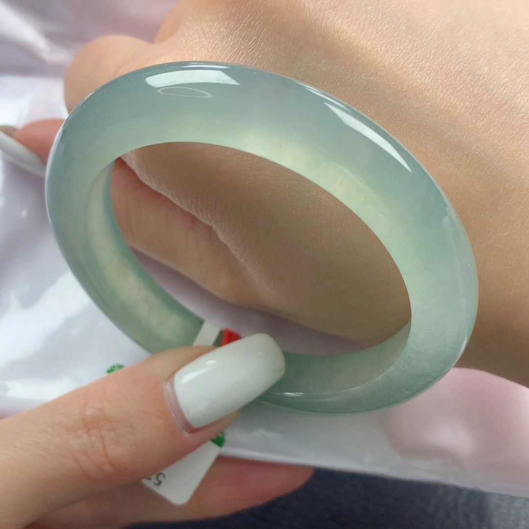 未镶嵌手镯翡翠天然翡翠A货正圈52