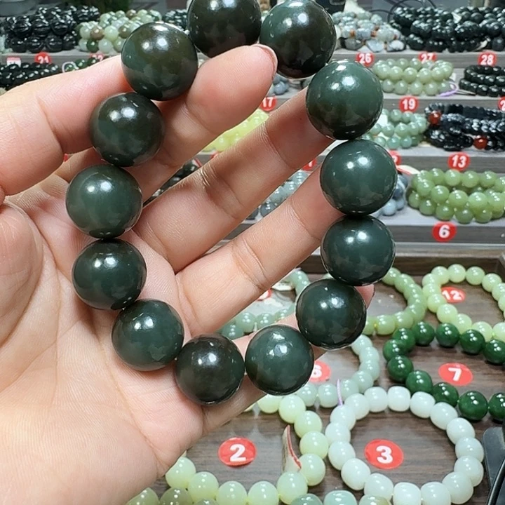 未镶嵌手链和田玉新疆且末蓝卡18