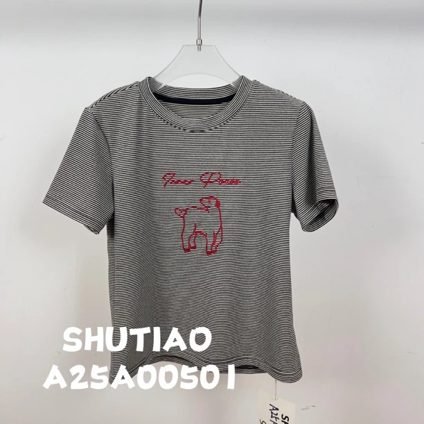 【SHUTIAO】2024秋冬：新款小众设计款T恤A25A00501