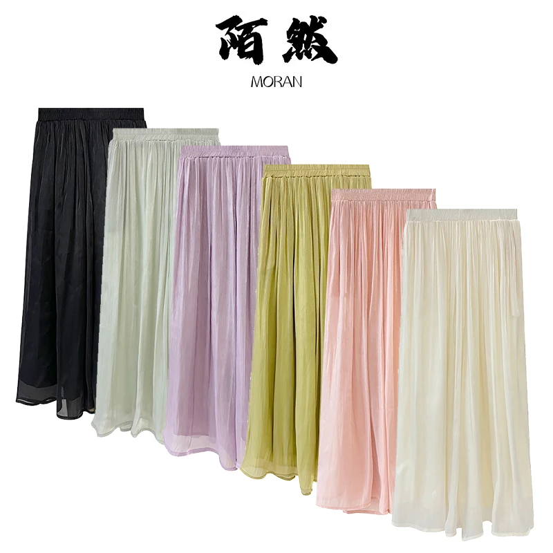 Jokara/丘可儿【小荷月】百搭中式透气松紧腰裤子显瘦宽松阔腿裤夏