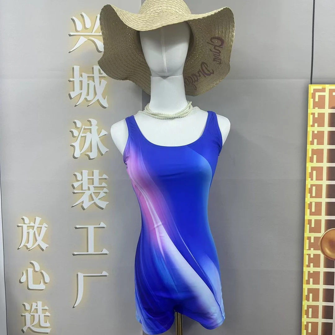 2509平角潜水泳衣女款美背紧身大码