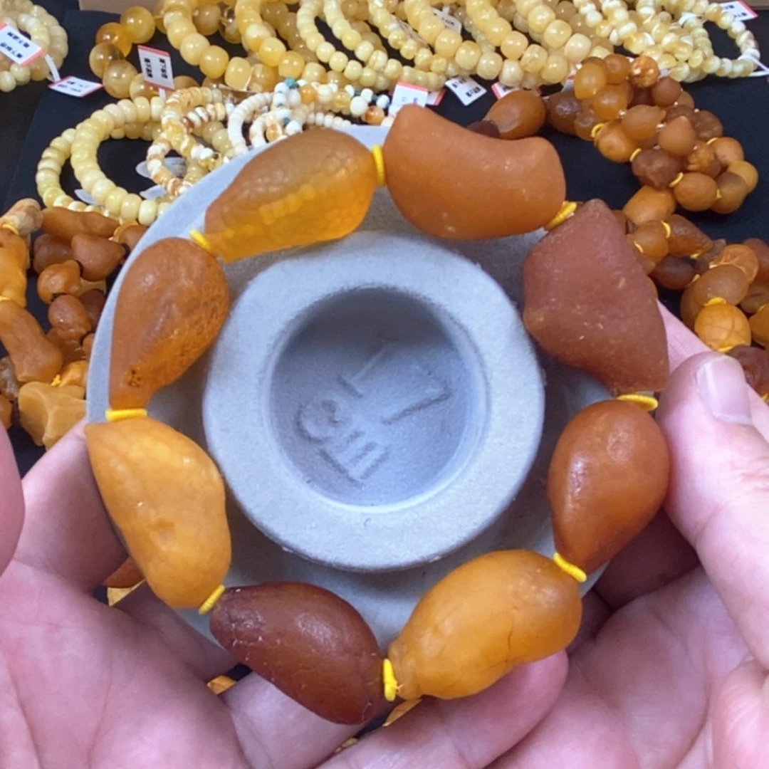 琥珀珠宝奇石未镶嵌天然的还漂籽随型手串