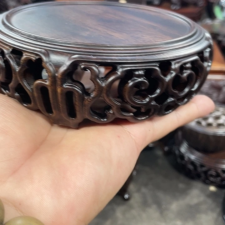 琉璃手工艺品红木底座工艺品