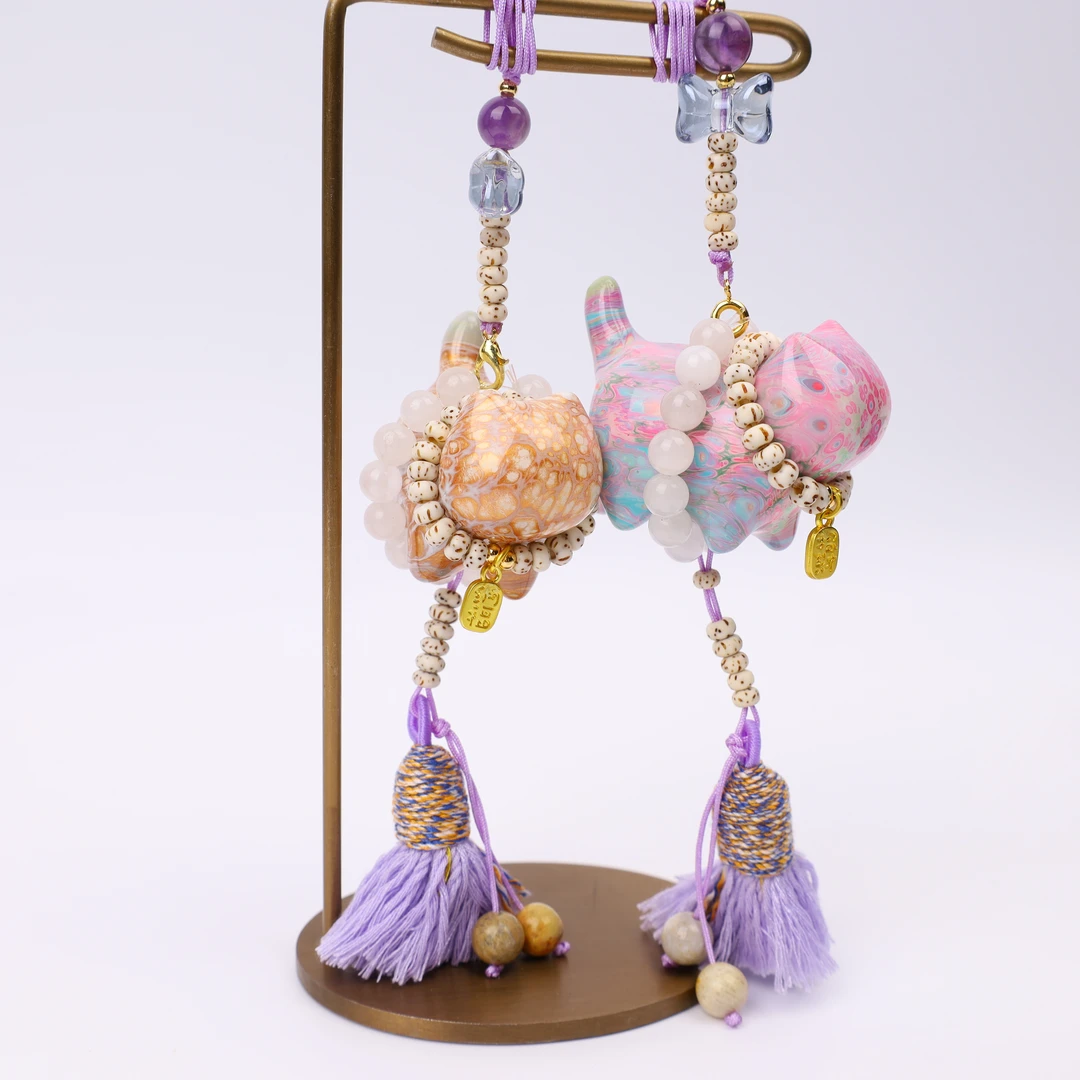 【心如珠宝甄选】漆面招财猫包挂YW3D1011（多样性发其一）