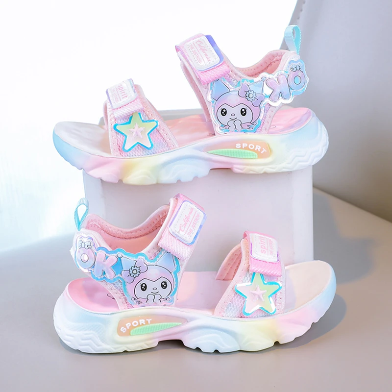 库洛米女童凉鞋夏季2025新款夏季儿童鞋子女宝公主鞋运动沙滩凉鞋