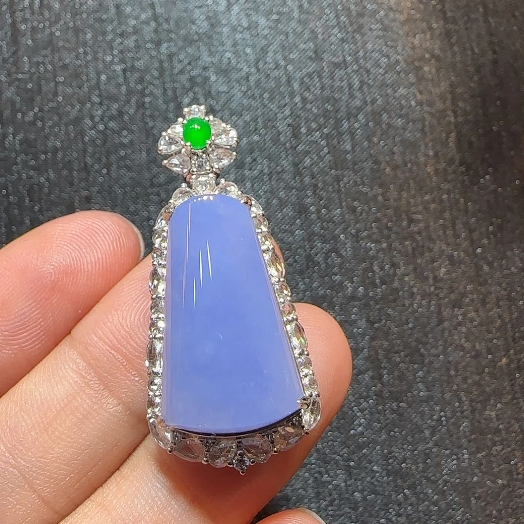 翡翠18K金镶嵌吊坠(不含链)无事牌