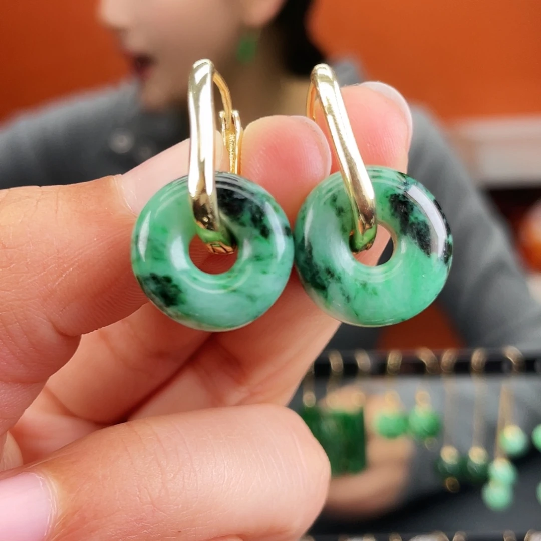 翡翠未镶嵌耳饰饰品