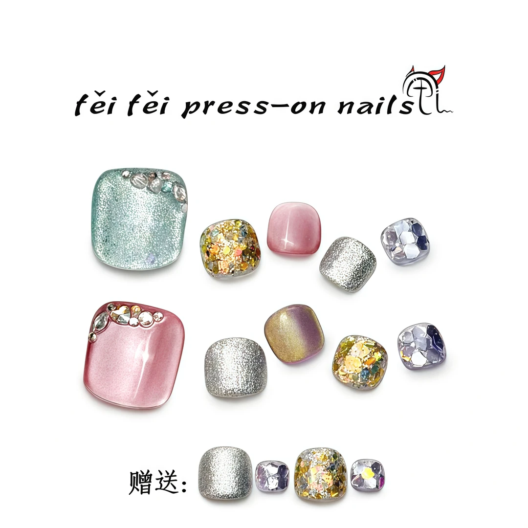 紫霞仙子（脚甲）-朏朏轻奢高定纯手工穿戴脚趾甲-赠送4片