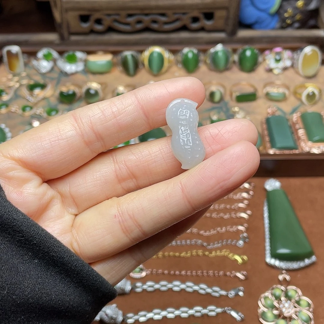 和田玉（碧玉）银S925镶嵌吊坠(赠链)